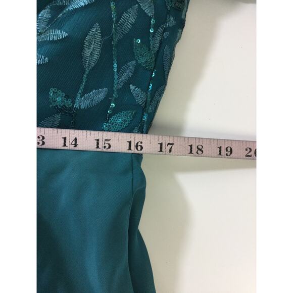 FORMAL 10 L green Mother of bride sequin lace cocktail gala maxi dress NEW b104 - Picture 5 of 7